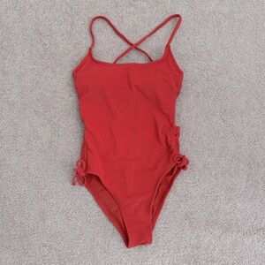 XHILARATION Ribbed One Piece Swimsuit